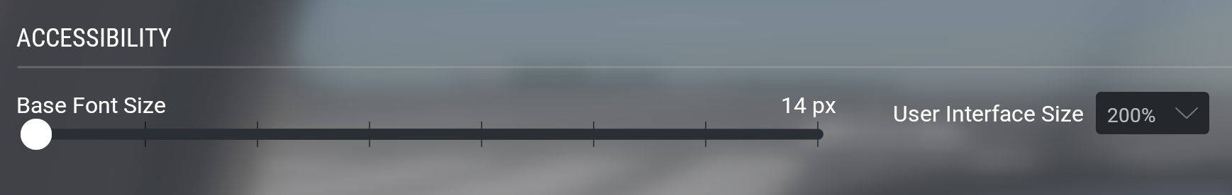 Screenshot of X-Plane accessibility settings